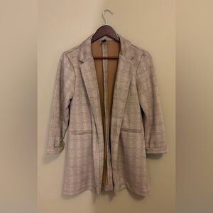 Windsor Plaid Blazer - Cream and Tan
